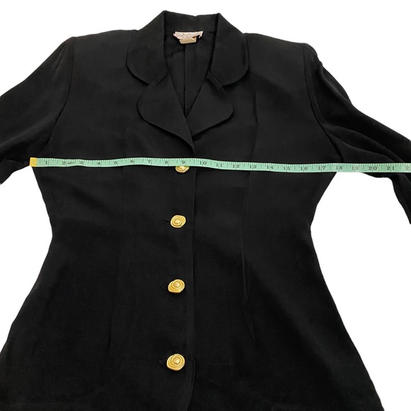 Dani Michaels Vintage 90’s Black Suit Jacket With Gold Metal Buttons, Size 3/4 - Picture 4 of 10